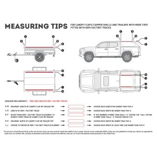Pick-Up Hardtop / Anhnger mit OEM Schiene Slimline II Dachtrger Kit / 2570 mm (L) x 1425 mm (B)