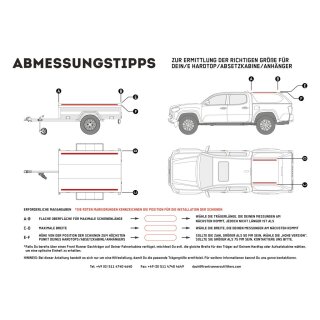Pick-Up Hardtop / Anhänger mit OEM Schiene Slimline II Dachträger Kit / Hoch / 2570 mm (L) x 1345 mm (B)