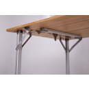 Camping-Tisch mit Bambusplatte - 100 x 65 x 42/65 cm