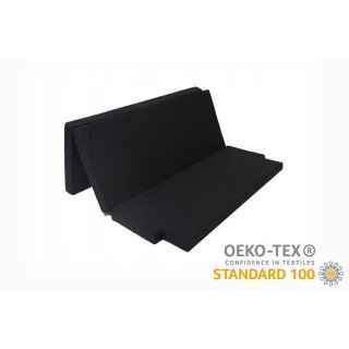 Klappmatratze Schlafauflage Standard aus 100% Baumwolle für VW T5 / T6 / T6.1 Multivan oder California Beach 150x200x8 Schwarz