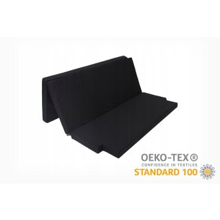 Klappmatratze Schlafauflage für California Beach oder Multivan aus 100% Baumwolle 150x200x8 cm Standard Schwarz