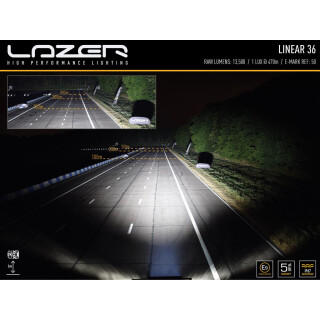 Lazer Lamps Linear-36 mit doppelter E-Kennzeichnung