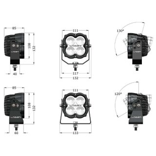 Lazer Lamps Utility-80 Gen2 ADR mit Kompakthalterung Slimline