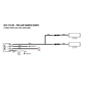 Lazer Lamps Kabelsatz Doppel, Schalter, ST- Serie, Triple-R, Linear (kurze Ausführung)