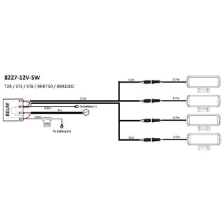 Lazer Lamps Kabelsatz Vierfach, Schalter, ST-Serie, Triple-R, Linear
