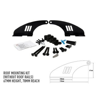 Lazer Lamps Forward Roof Mounting Kit (Without Rails) 67mm